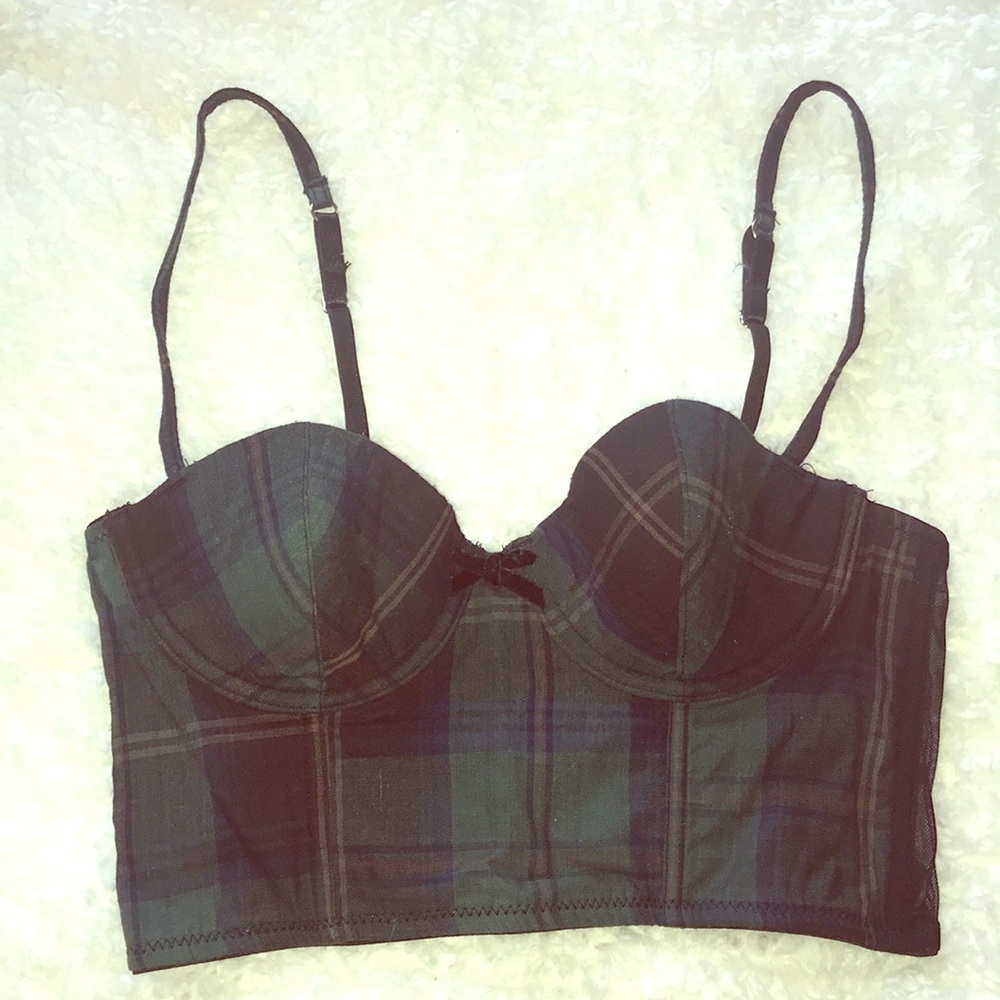 Topshop Plaid Bralette